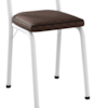 Cadeira Tubular Europa 118 Branco Assento Tecelão Cacau ARTEF