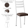 Cadeira Tubular Europa 118 Branco Assento Tecelão Cacau ARTEF