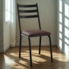 Cadeira Tubular Europa 118 Preto Assento Madeira Imbuia ARTEF