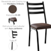 Cadeira Tubular Europa 118 Preto Assento Madeira Imbuia ARTEF