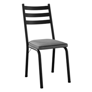 Cadeira Tubular Europa 118 Preto Assento Platina ARTEF