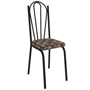 Cadeira Tubular Europa 121 Preto Assento Mosaico Palha ARTEF