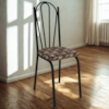 Cadeira Tubular Europa 121 Preto Assento Mosaico Palha ARTEF