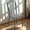 Cadeira Tubular Europa 121 Preto Assento Platina ARTEF