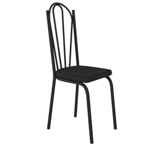 Cadeira Tubular Europa 121 Preto Assento Preto ARTEF