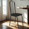 Cadeira Tubular Europa 121 Preto Assento Preto ARTEF