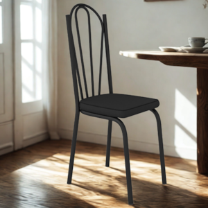 Cadeira Tubular Europa 121 Preto Assento Preto ARTEF