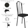 Cadeira Tubular Europa 121 Preto Assento Preto ARTEF