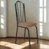 Cadeira Tubular Europa 121 Preto Assento Rattan ARTEF