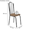 Cadeira Tubular Europa 121 Preto Assento Rattan ARTEF