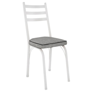Cadeira Tubular Europa 141 Branco Assento Grafiato ARTEF