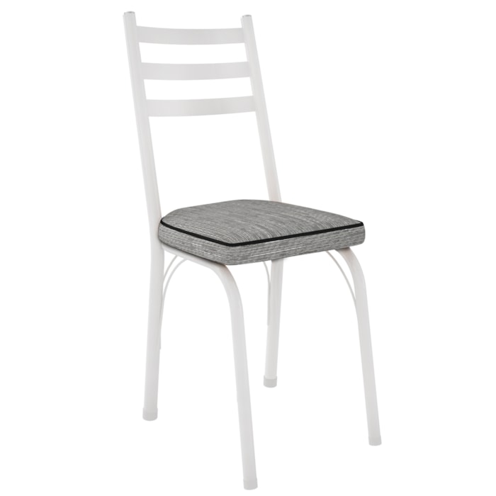 Cadeira Tubular Europa 141 Branco Assento Grafiato ARTEF
