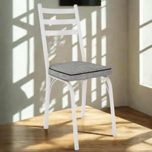 Cadeira Tubular Europa 141 Branco Assento Grafiato ARTEF