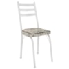 Cadeira Tubular Europa 141 Branco Assento Madeira Cedro ARTEF