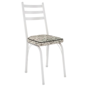Cadeira Tubular Europa 141 Branco Assento Madeira Cedro ARTEF