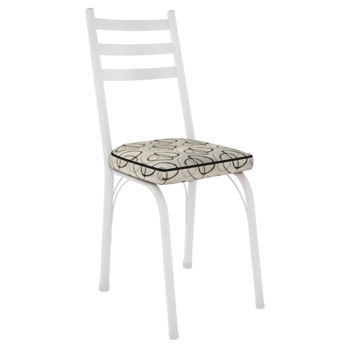 Cadeira Tubular Europa 141 Branco Assento Madeira Cedro ARTEF