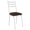 Cadeira Tubular Europa 141 Branco Assento Madeira Imbuia ARTEF