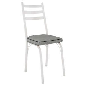 Cadeira Tubular Europa 141 Branco Assento Platina ARTEF