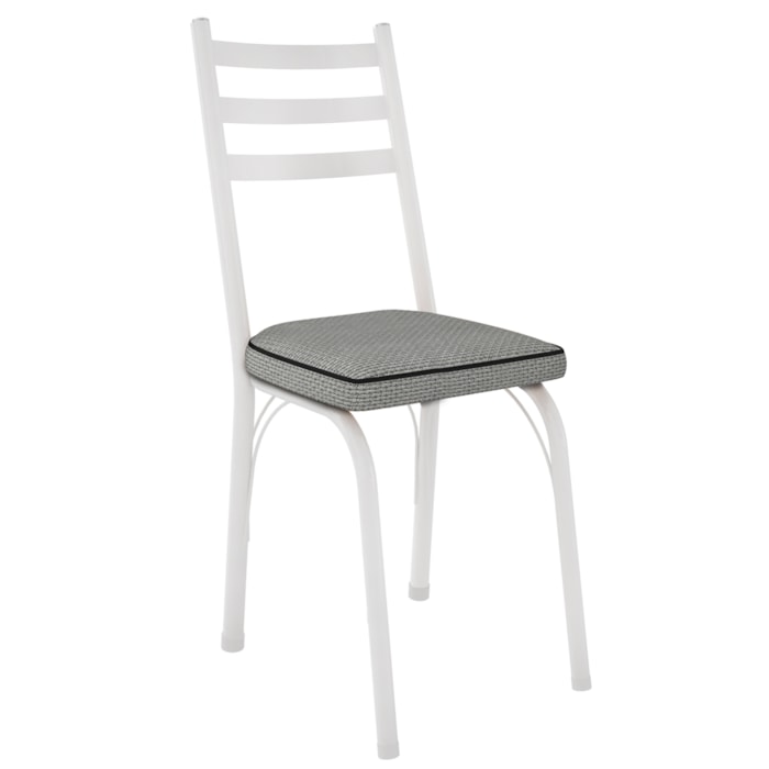 Cadeira Tubular Europa 141 Branco Assento Platina ARTEF