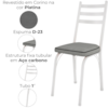 Cadeira Tubular Europa 141 Branco Assento Platina ARTEF