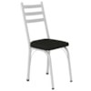 Cadeira Tubular Europa 141 Branco Assento Preto ARTEF