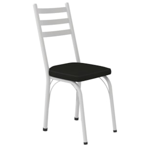 Cadeira Tubular Europa 141 Branco Assento Preto ARTEF