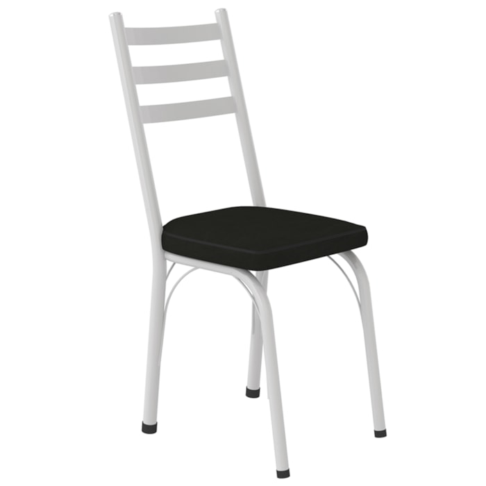 Cadeira Tubular Europa 141 Branco Assento Preto ARTEF