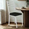 Cadeira Tubular Europa 141 Branco Assento Preto ARTEF