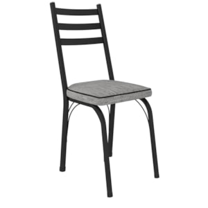 Cadeira Tubular Europa 141 Preto Assento Grafiato ARTEF