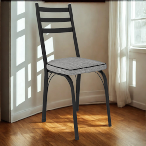 Cadeira Tubular Europa 141 Preto Assento Grafiato ARTEF