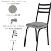 Cadeira Tubular Europa 141 Preto Assento Grafiato ARTEF