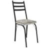 Cadeira Tubular Europa 141 Preto Assento Madeira Cedro ARTEF