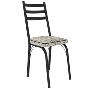 Cadeira Tubular Europa 141 Preto Assento Madeira Cedro ARTEF
