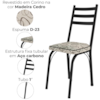 Cadeira Tubular Europa 141 Preto Assento Madeira Cedro ARTEF