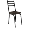 Cadeira Tubular Europa 141 Preto Assento Madeira Imbuia ARTEF