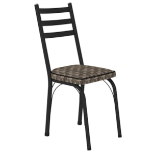 Cadeira Tubular Europa 141 Preto Assento Mosaico Palha ARTEF