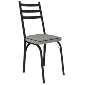 Cadeira Tubular Europa 141 Preto Assento Platina ARTEF