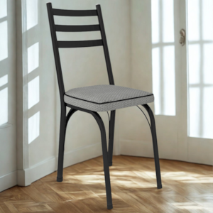 Cadeira Tubular Europa 141 Preto Assento Platina ARTEF