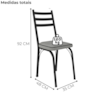 Cadeira Tubular Europa 141 Preto Assento Platina ARTEF