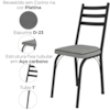 Cadeira Tubular Europa 141 Preto Assento Platina ARTEF
