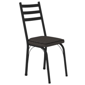 Cadeira Tubular Europa 141 Preto Assento Tecelão Cacau ARTEF