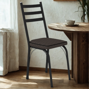 Cadeira Tubular Europa 141 Preto Assento Tecelão Cacau ARTEF