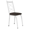 Cadeira Tubular Europa 143 Branco Assento Madeira Imbuia ARTEF