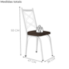 Cadeira Tubular Europa 143 Branco Assento Madeira Imbuia ARTEF