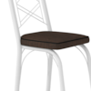 Cadeira Tubular Europa 143 Branco Assento Madeira Imbuia ARTEF