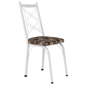 Cadeira Tubular Europa 143 Branco Assento Mosaico Palha ARTEF