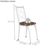 Cadeira Tubular Europa 143 Branco Assento Mosaico Palha ARTEF