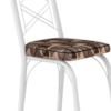 Cadeira Tubular Europa 143 Branco Assento Mosaico Palha ARTEF