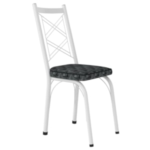 Cadeira Tubular Europa 143 Branco Assento Mosaico Silver ARTEF