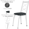 Cadeira Tubular Europa 143 Branco Assento Mosaico Silver ARTEF